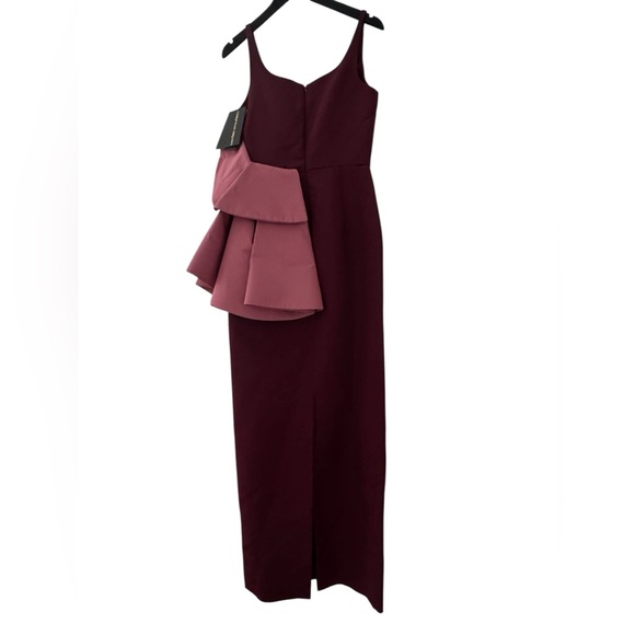 CHRISTIAN SIRIANO***Burgundy and Pink Bow Dress***US 6 $5995 NWT - Picture 4 of 6